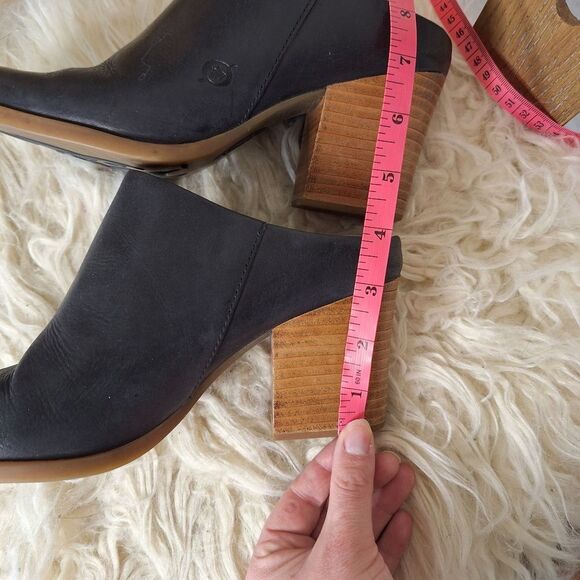 Born Todd Heeled Mules Black With Chunky Heel 8 - Picture 7 of 7